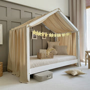 Ciel de lit en mousseline pour 70x140 Beige