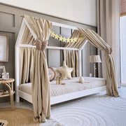Ciel de lit en mousseline double pour 90x190 Beige