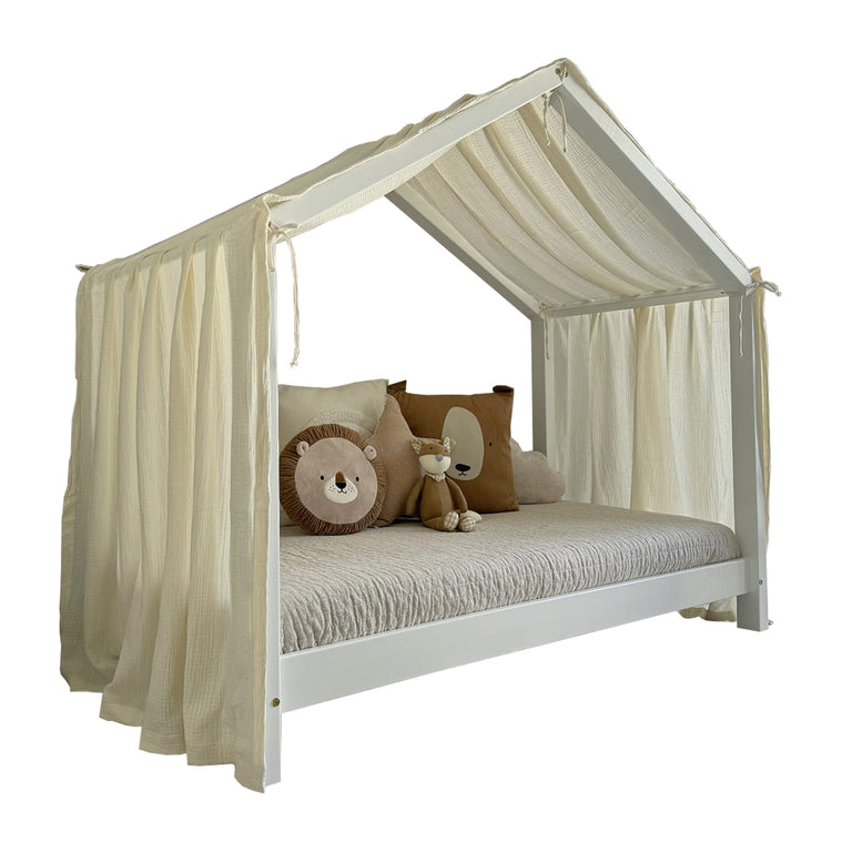 Ciel de lit en mousseline pour 90x200 Ecru - vue 2