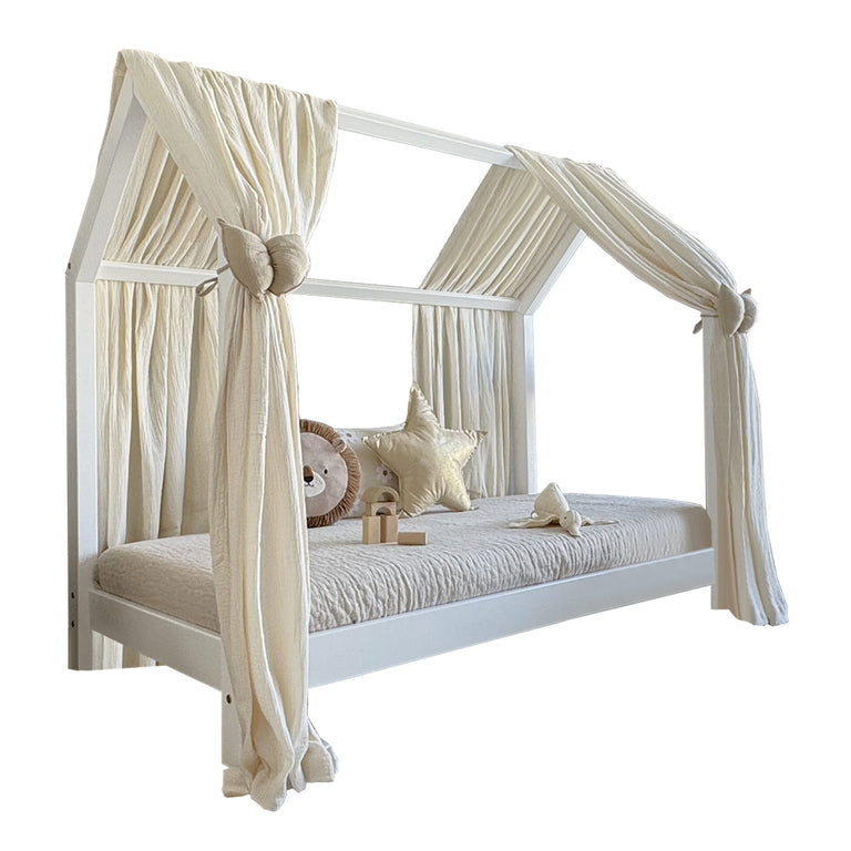 Ciel de lit en mousseline double pour 90x190 Ecru - vue 2
