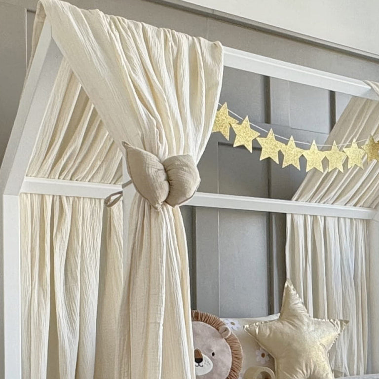 Ciel de lit en mousseline double pour 70x140 Ecru - vue 3