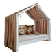 Ciel de lit en mousseline pour 90x190 Marron et or