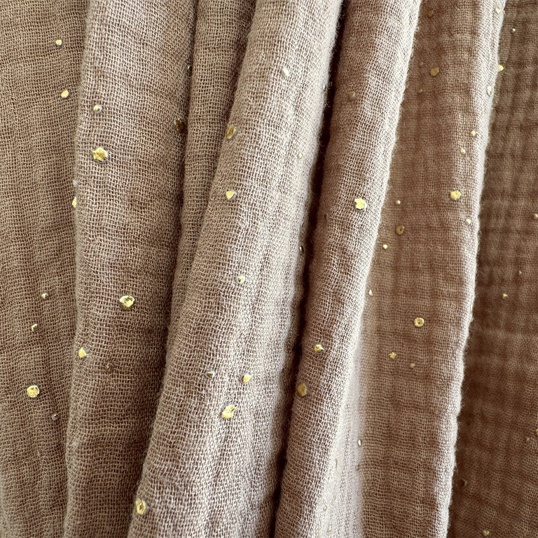 Ciel de lit en mousseline pour 90x200 Marron et or - vue 4