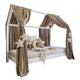 Ciel de lit en mousseline double pour 90x190 Marron et or