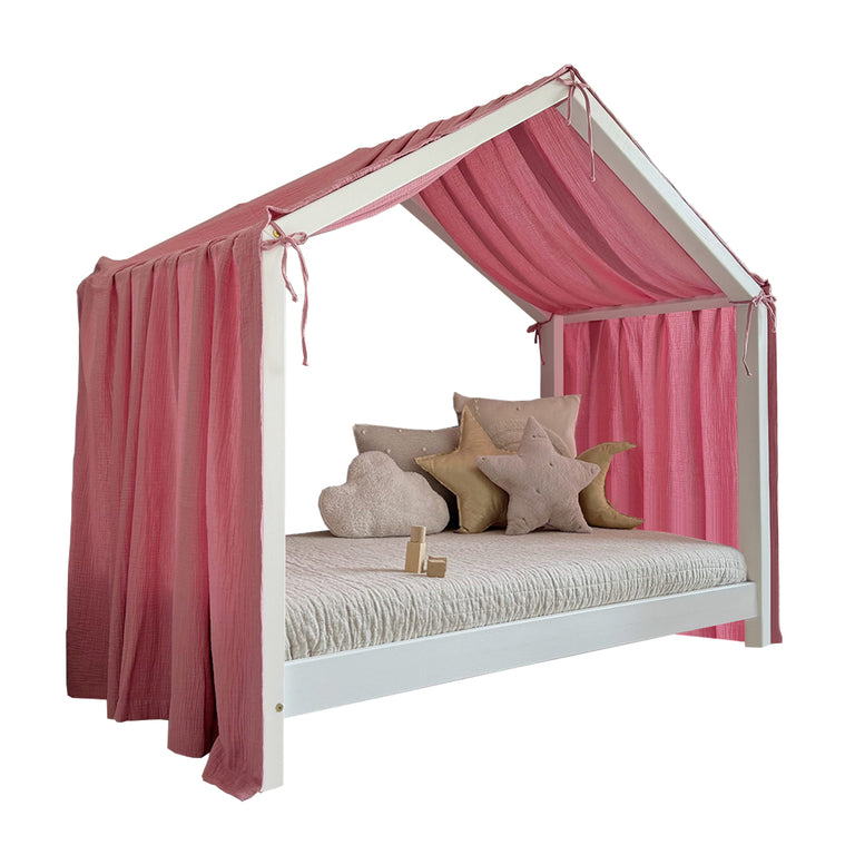 Ciel de lit en mousseline pour 90x200 Rose - vue 2