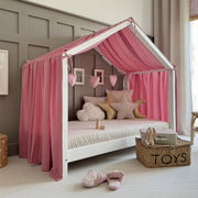 Ciel de lit en mousseline pour 90x200 Rose