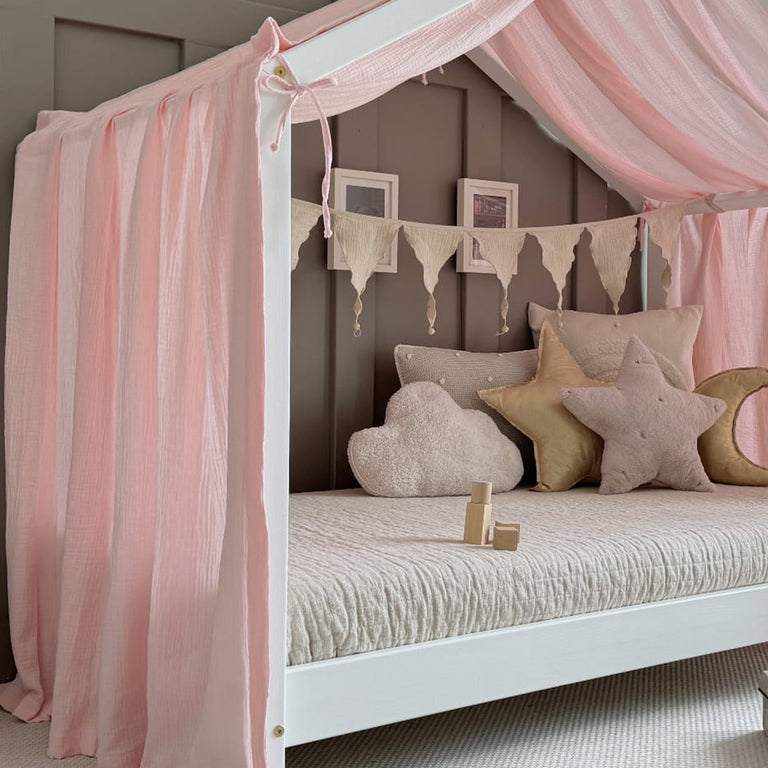Ciel de lit en mousseline pour 90x200 Rose clair - vue 3
