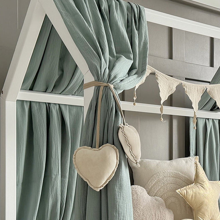 Ciel de lit en mousseline double pour 90x190 Vert d'eau - vue 3