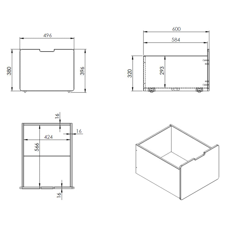 Lit mi-hauteur 90x200 sommier et tiroirs inclus Vipack Pino Blanc - vue 7