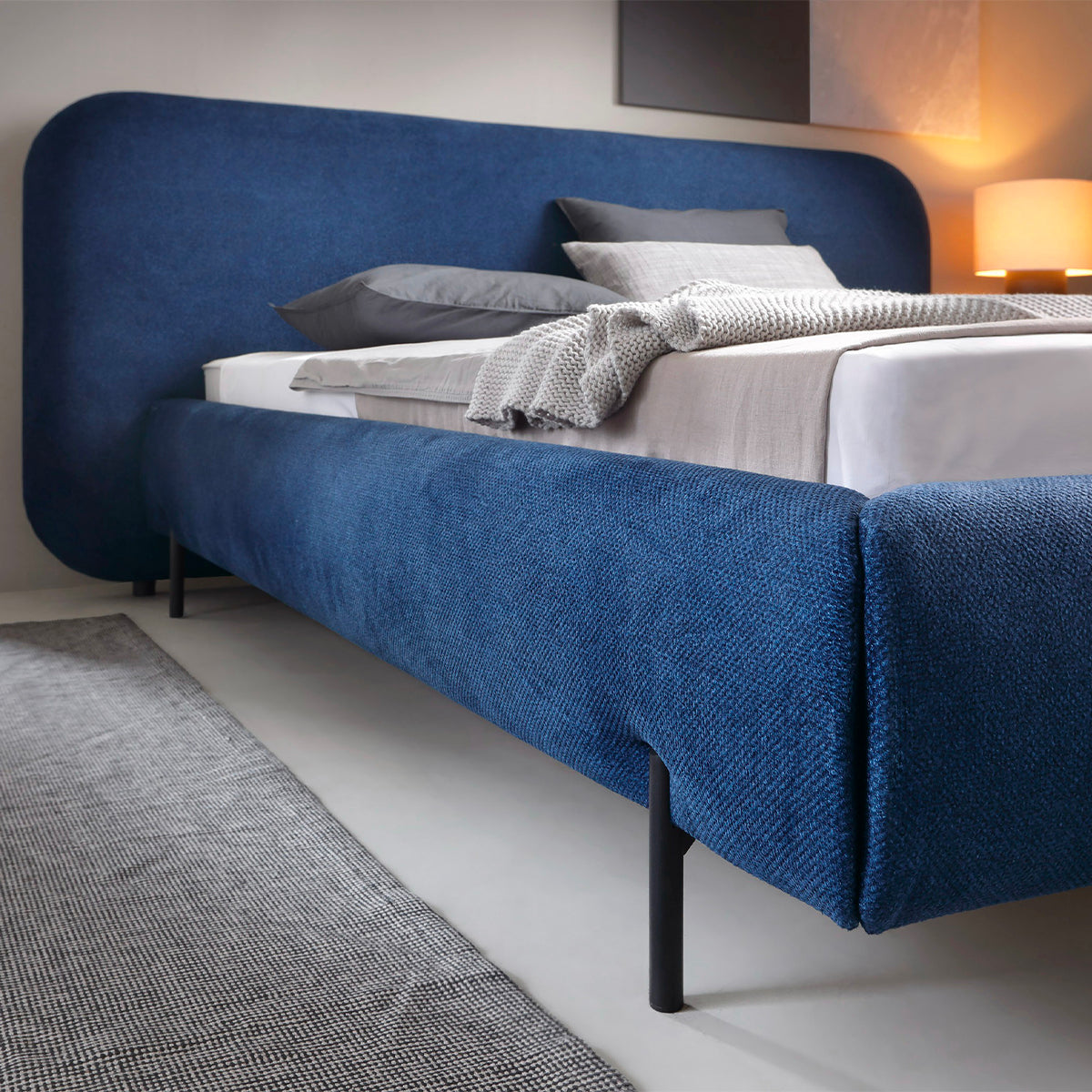 Lit coffre 160x200 sommier inclus Tobias Bleu - vue 4