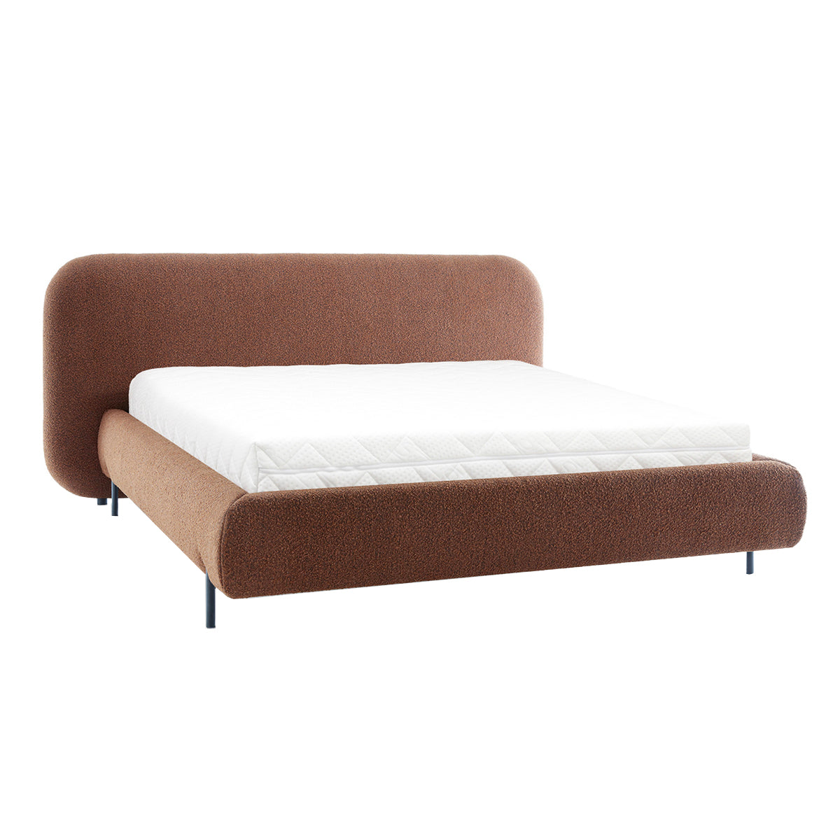 Lit coffre 160x200 sommier inclus Tobias Brique
