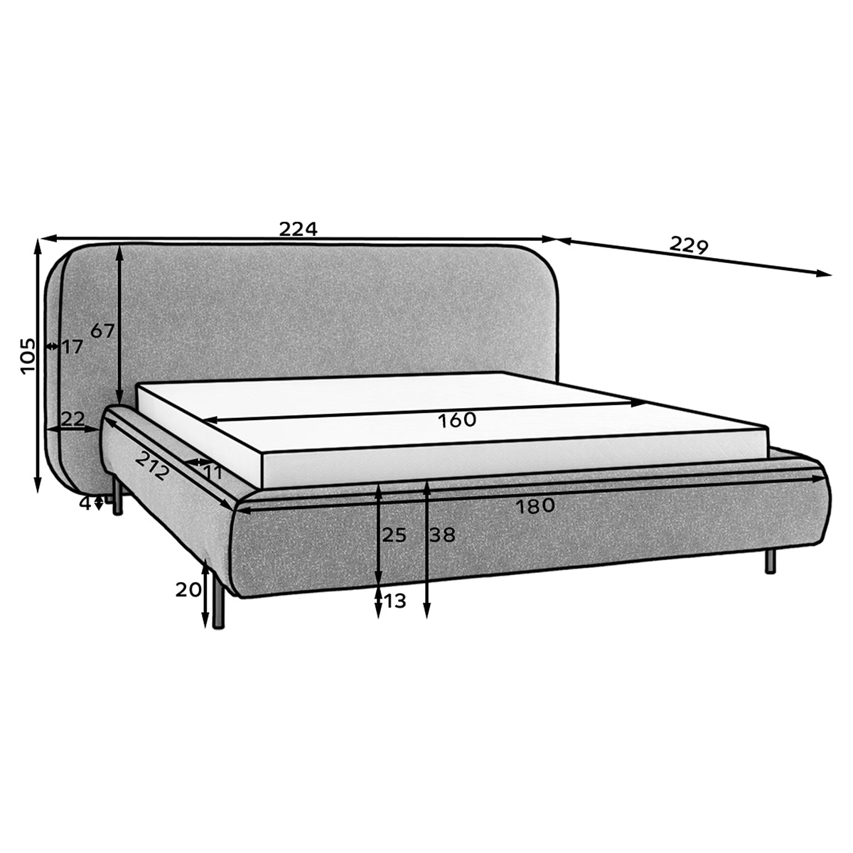 Lit coffre 160x200 sommier inclus Tobias Brique - vue 6