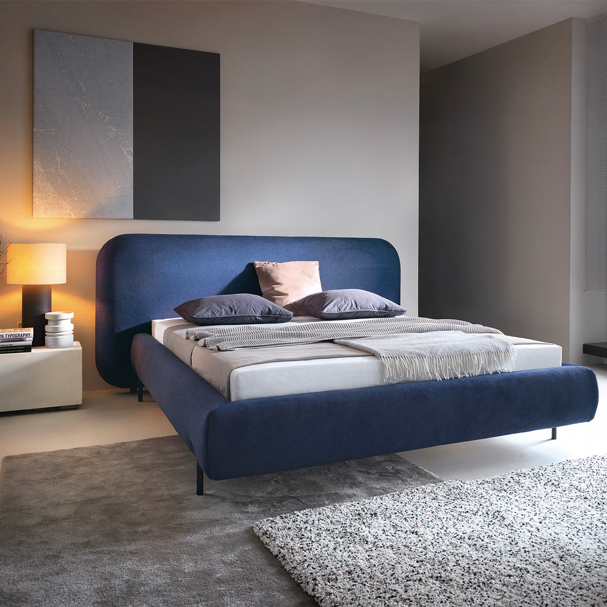 Lit coffre 180x200 sommier inclus Tobias Bleu - vue 2