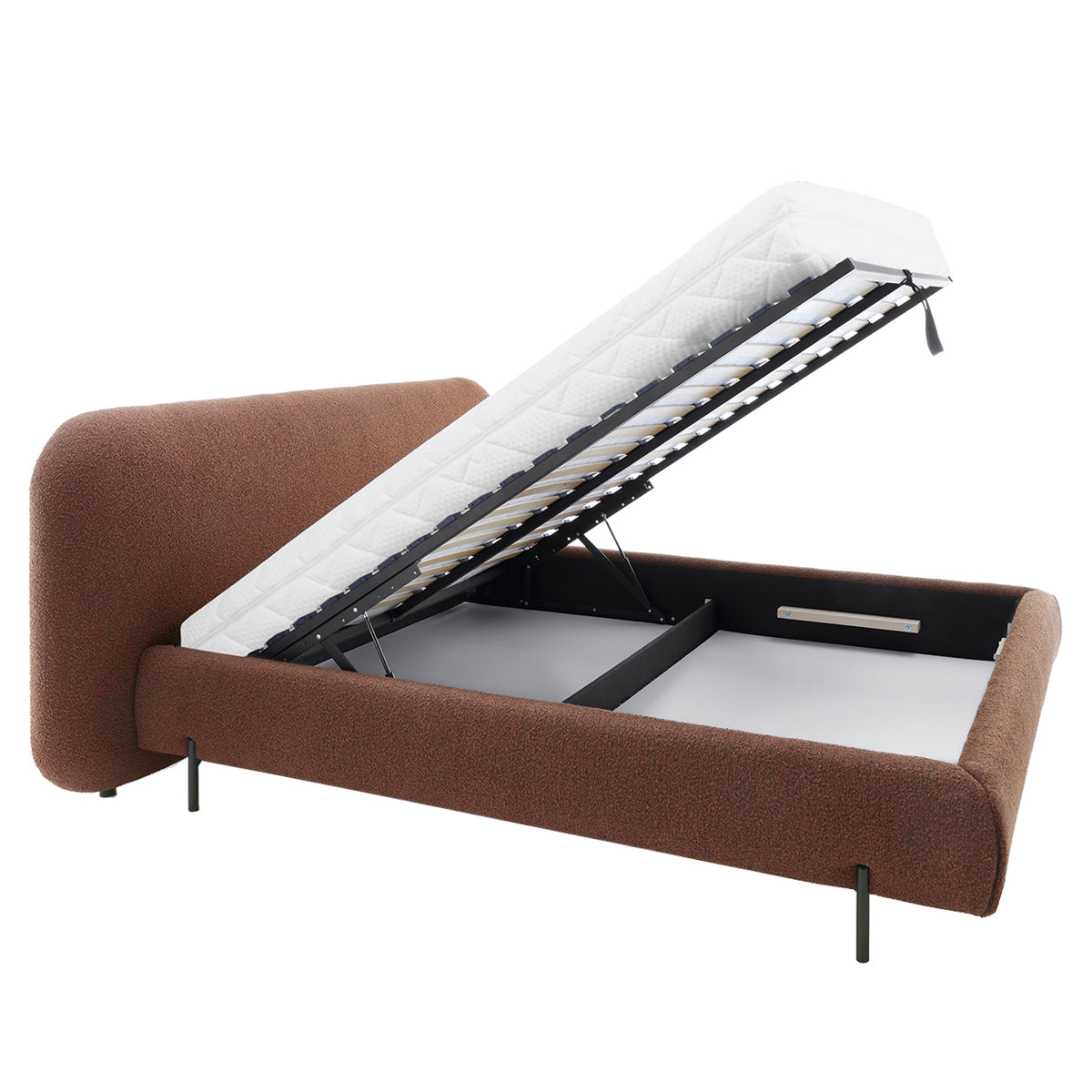 Lit coffre 180x200 sommier inclus Tobias Brique - vue 5