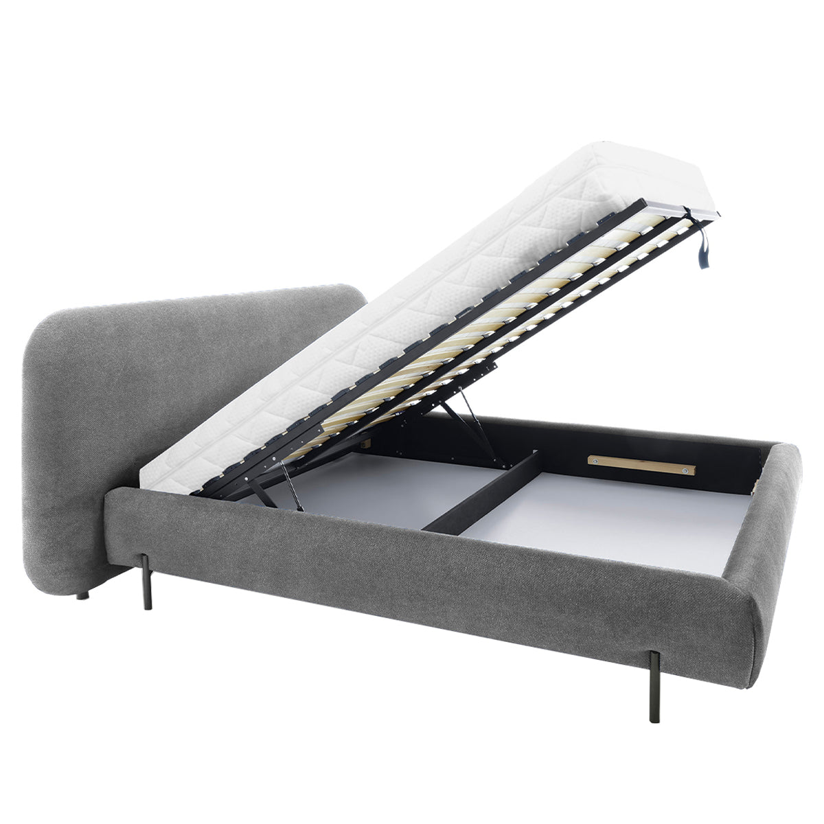 Lit coffre 180x200 sommier inclus Tobias Gris - vue 5