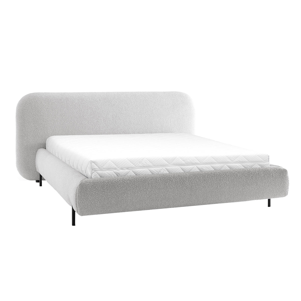 Lit coffre 180x200 sommier inclus Tobias Gris clair