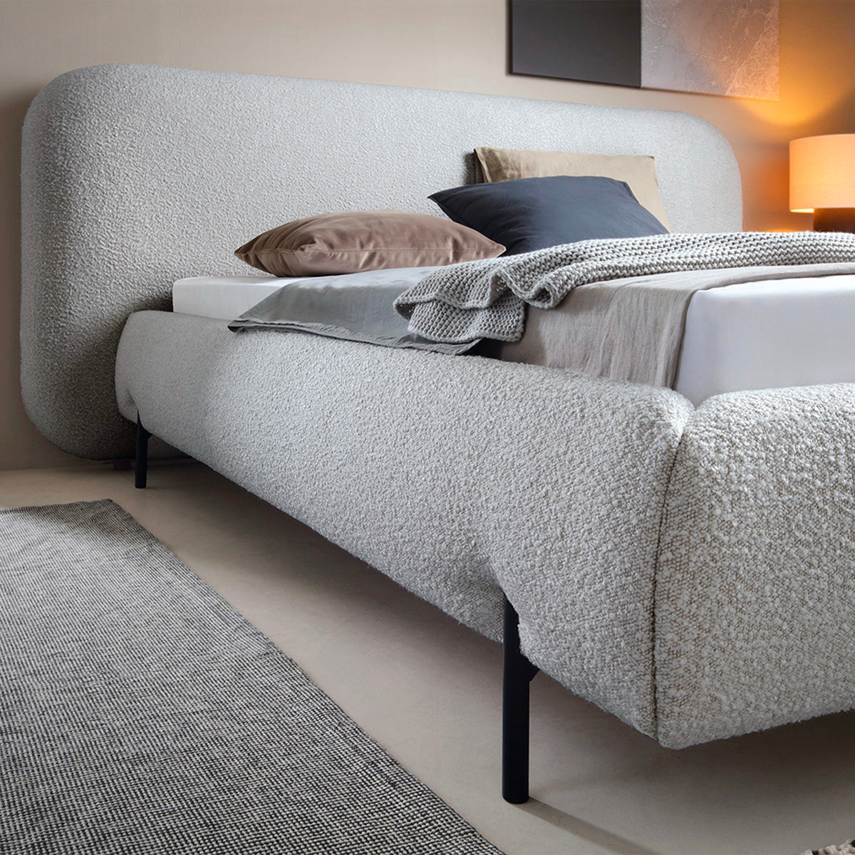 Lit coffre 180x200 sommier inclus Tobias Gris clair - vue 3
