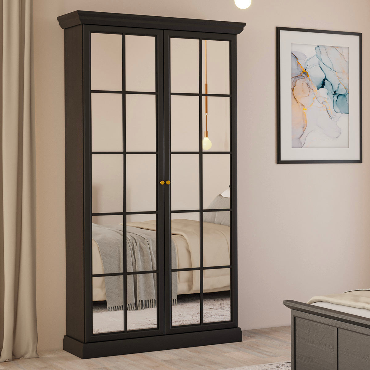 Armoire 2 portes Toja Bois anthracite - vue 2
