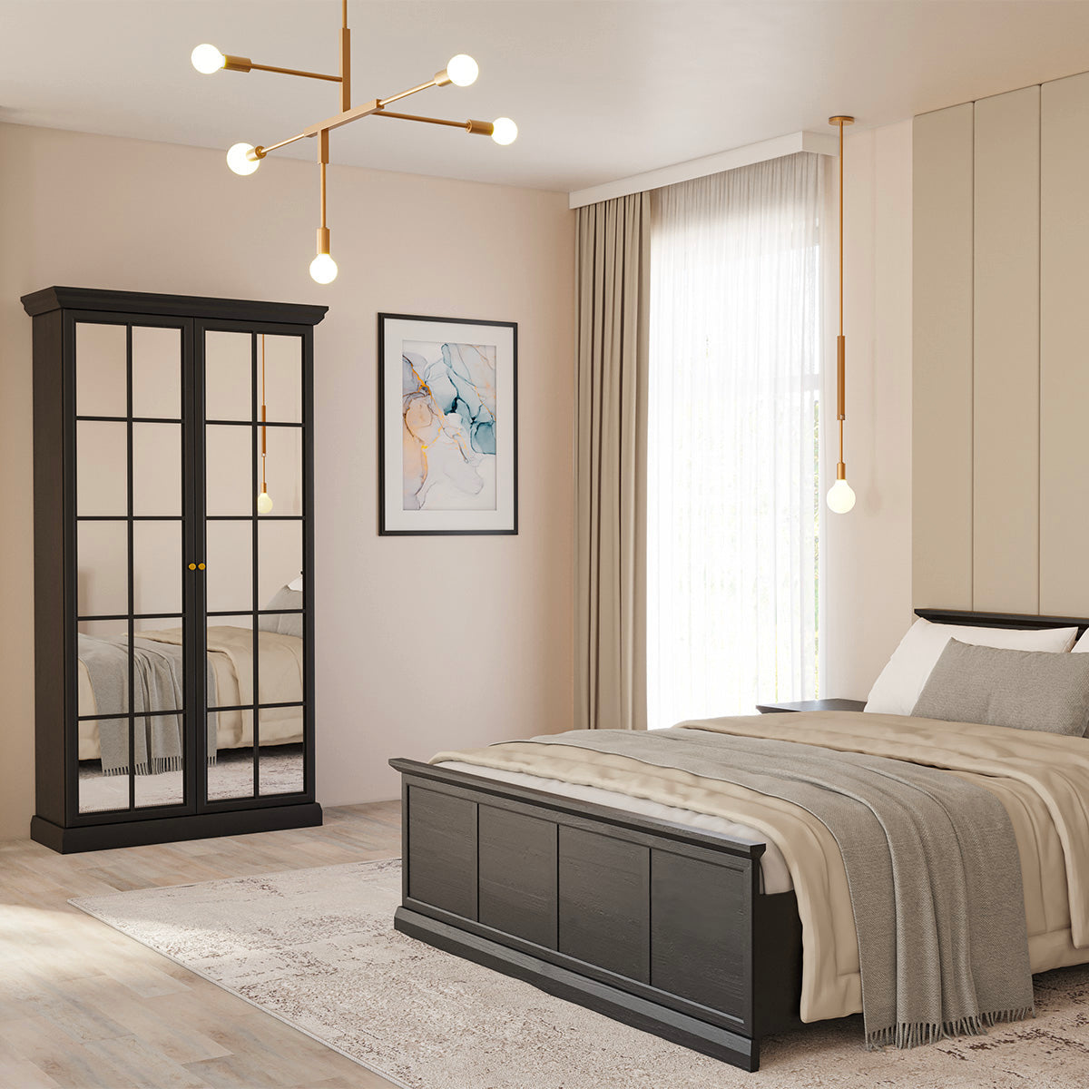 Armoire 2 portes Toja Bois anthracite - vue 3