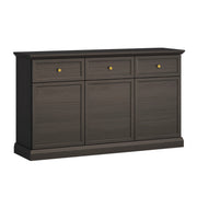 Buffet 3 portes 3 tiroirs Toja Bois anthracite