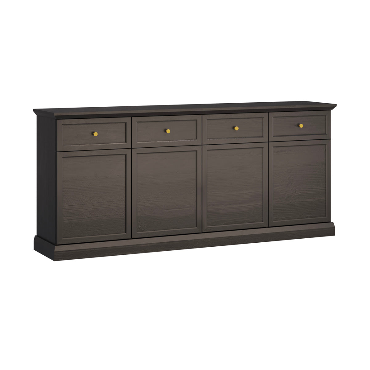 Buffet 4 portes 4 tiroirs Toja Bois anthracite