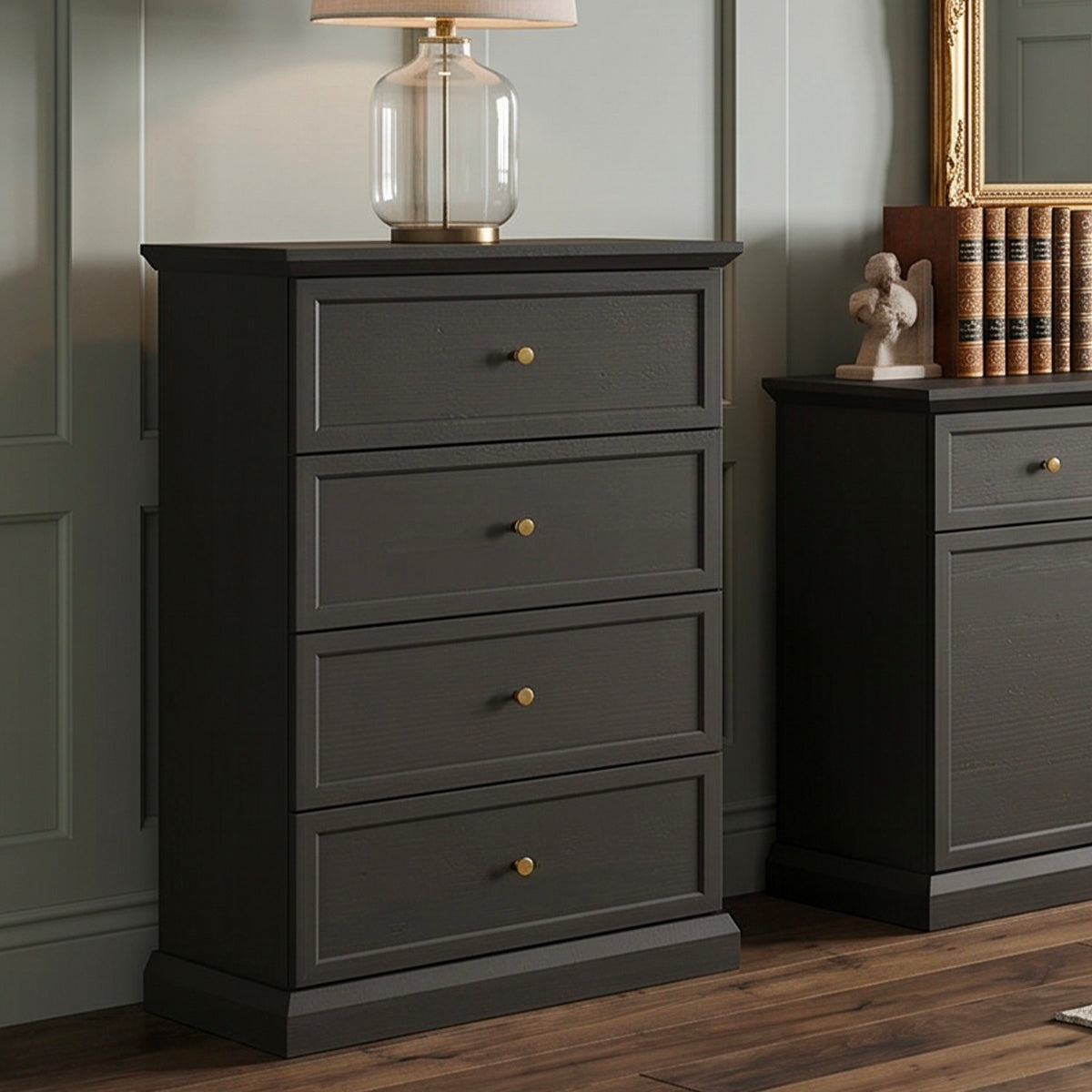 Commode 4 tiroirs Toja Bois anthracite - vue 2