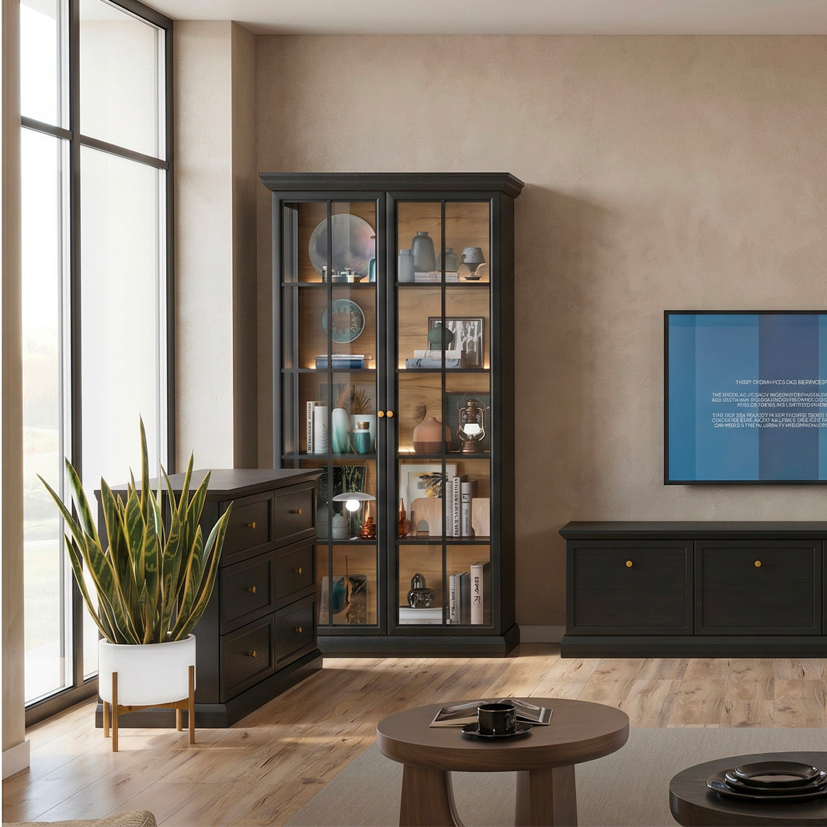 Commode 6 tiroirs Toja Bois anthracite - vue 3