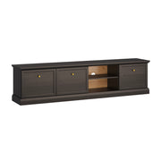 Meuble TV 3 portes 206 cm Toja Bois anthracite