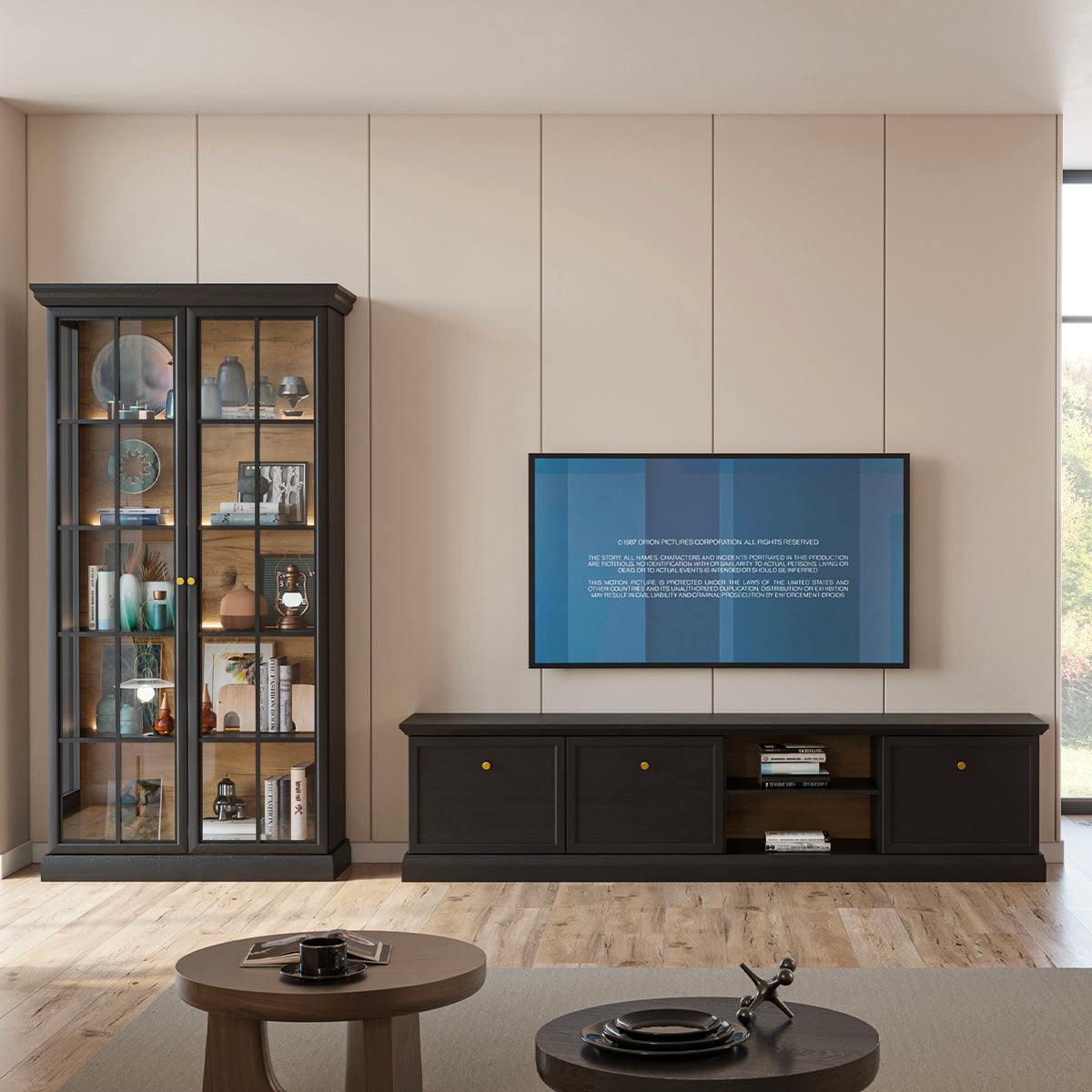 Vaisselier 2 portes Toja Bois anthracite - vue 3