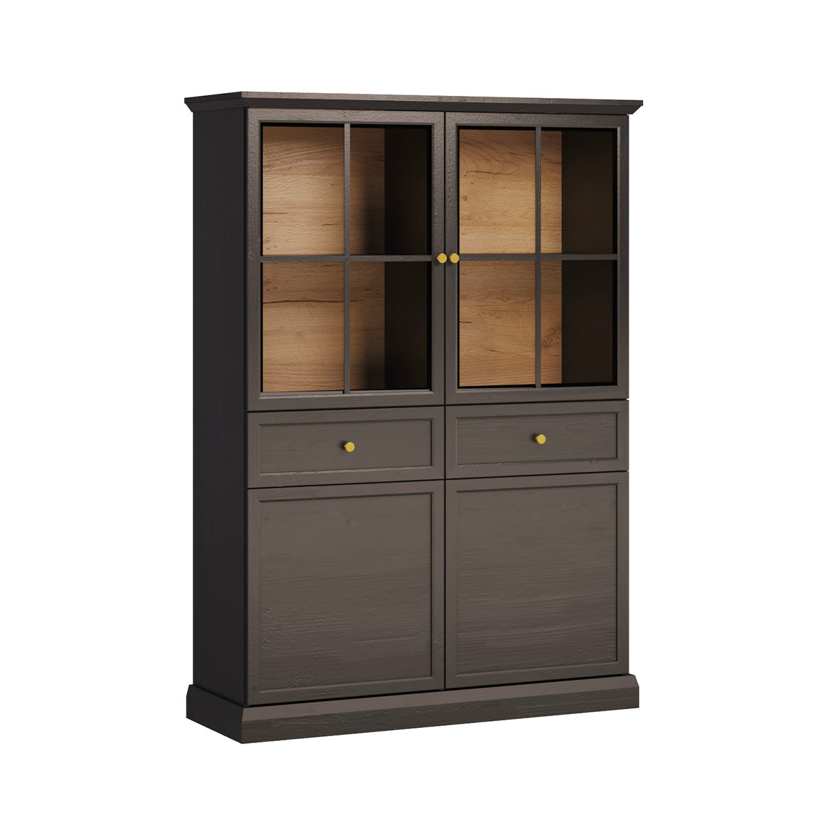 Vaisselier 4 portes 2 tiroirs Toja Bois anthracite
