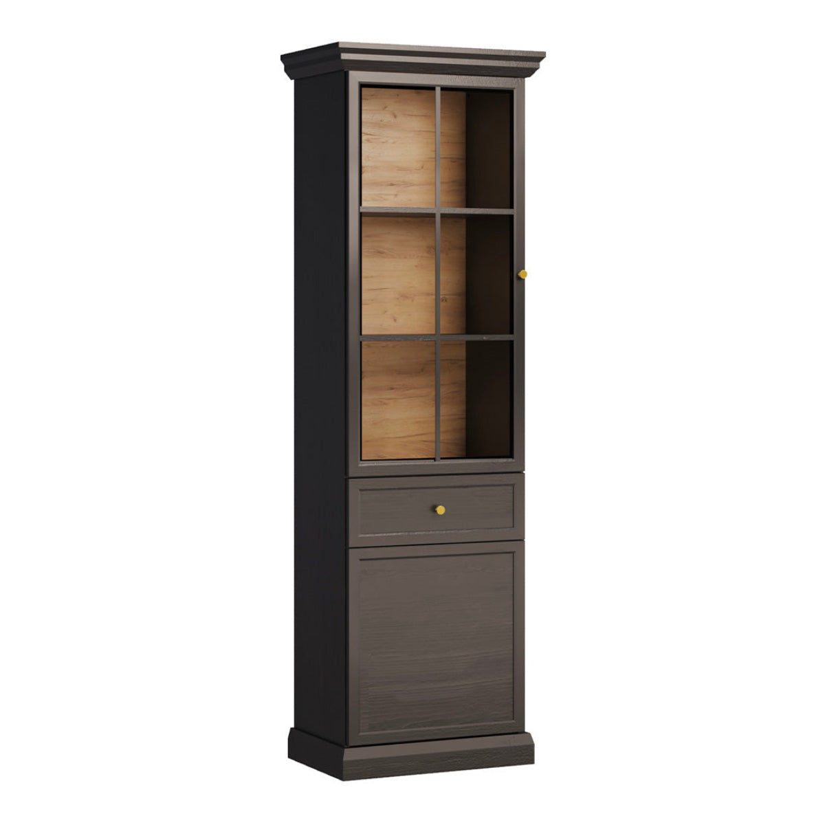 Vitrine 2 portes 1 tiroir Toja Bois anthracite