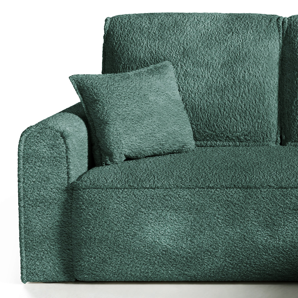 Canapé d'angle réversible convertible 4 places coffre Valentin bouclé Vert Sapin - vue 2