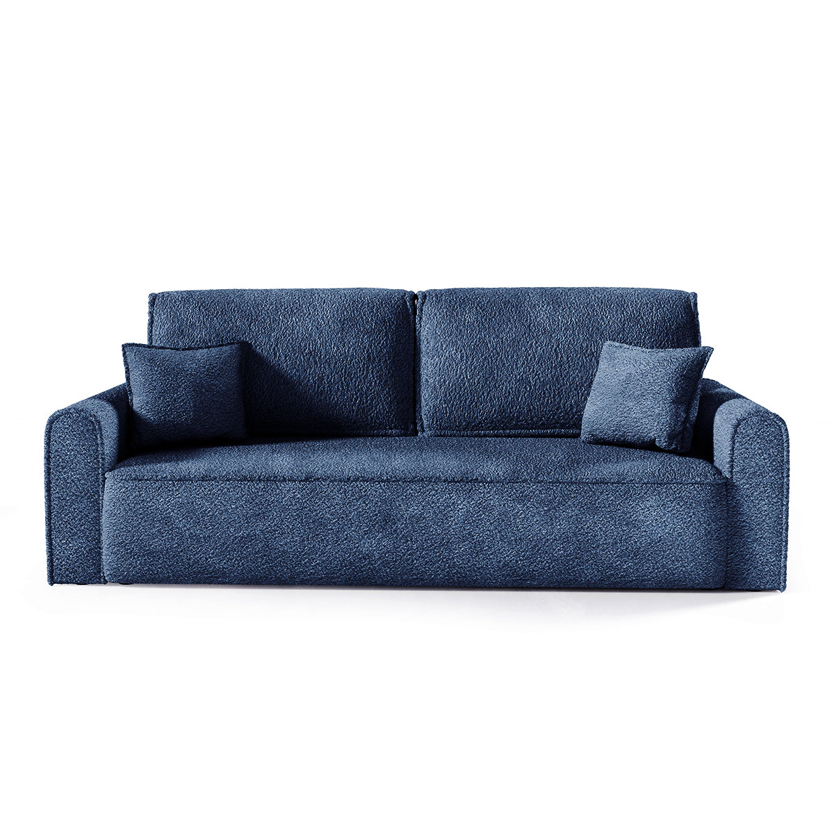 Canapé convertible 3 places coffre Valentin bouclé Bleu
