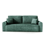 Canapé convertible 3 places coffre Valentin bouclé Vert Sapin