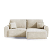 Canapé d'angle réversible convertible 3 places coffre Valentin Mini bouclé Beige