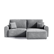 Canapé d'angle réversible convertible 3 places coffre Valentin Mini bouclé Gris