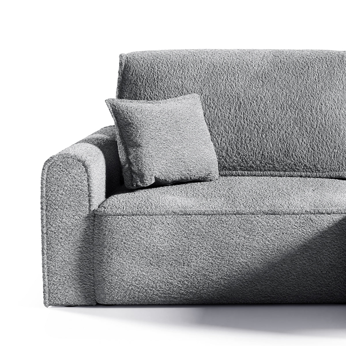 Canapé d'angle réversible convertible 3 places coffre Valentin Mini bouclé Gris - vue 2