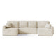 Canapé U 5 places convertible coffre Valentin bouclé Beige