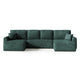 Canapé U 5 places convertible coffre Valentin bouclé Vert Sapin