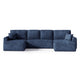 Canapé U 5 places convertible coffre Valentin bouclé Bleu