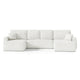 Canapé U 5 places convertible coffre Valentin bouclé Blanc
