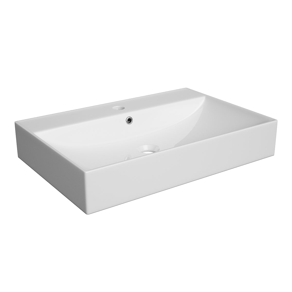 Ensemble meuble simple vasque 80cm 2 tiroirs et colonne Livia Blanc et Bois - vue 8