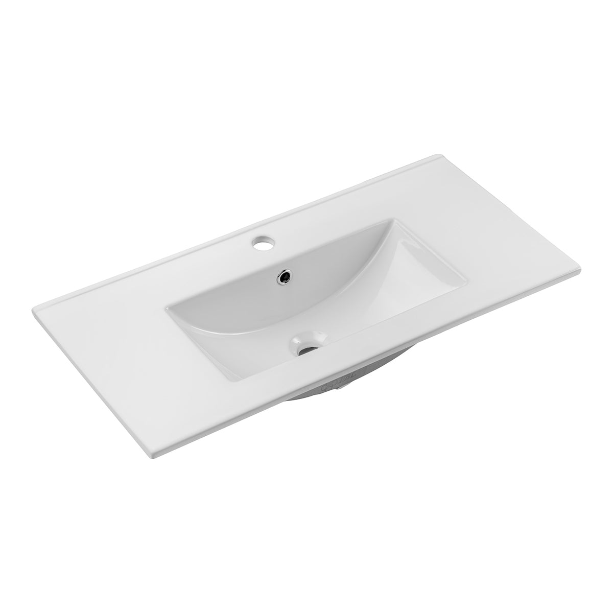 Meuble simple vasque encastrée 80cm 2 tiroirs Manoa Cachemire - vue 7