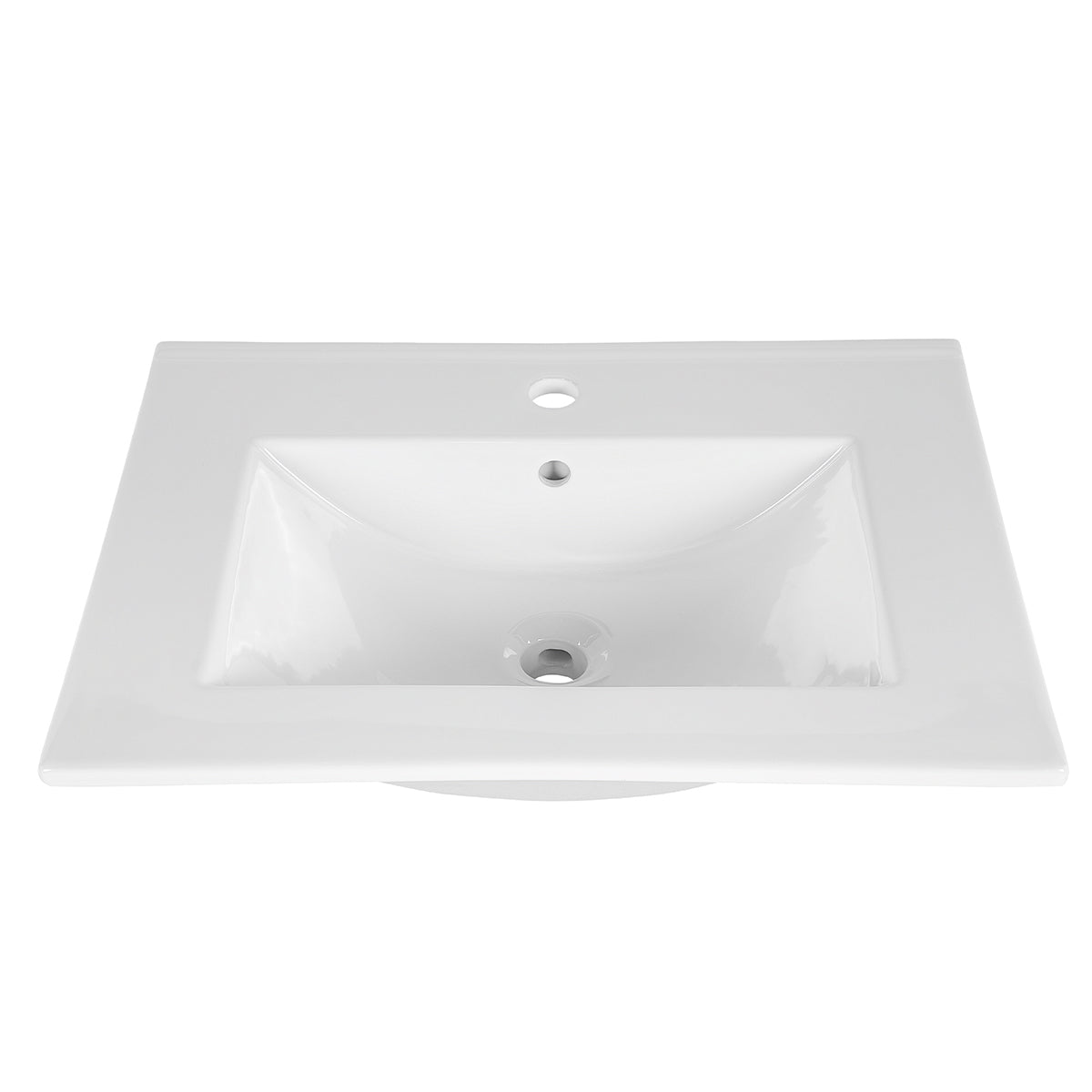 Meuble simple vasque encastrée 60cm Oria Blanc mat - vue 6