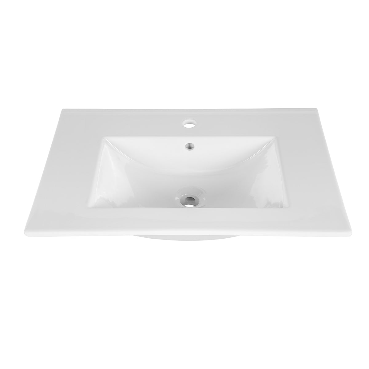 Meuble simple vasque encastrée 80cm Oria Vert mat - vue 6