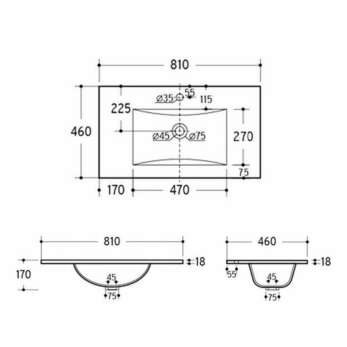Ensemble meuble simple vasque encastrée 80cm et colonne Oria Vert mat - vue 13