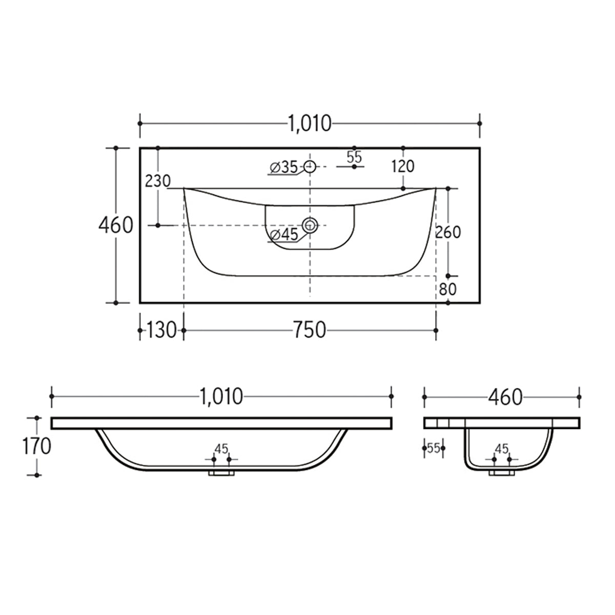 Meuble simple vasque encastrée 100cm Zelie Rose - vue 5