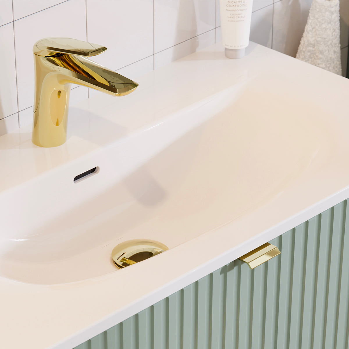Meuble simple vasque encastrée 80cm 2 tiroirs Riva Blanc - vue 5