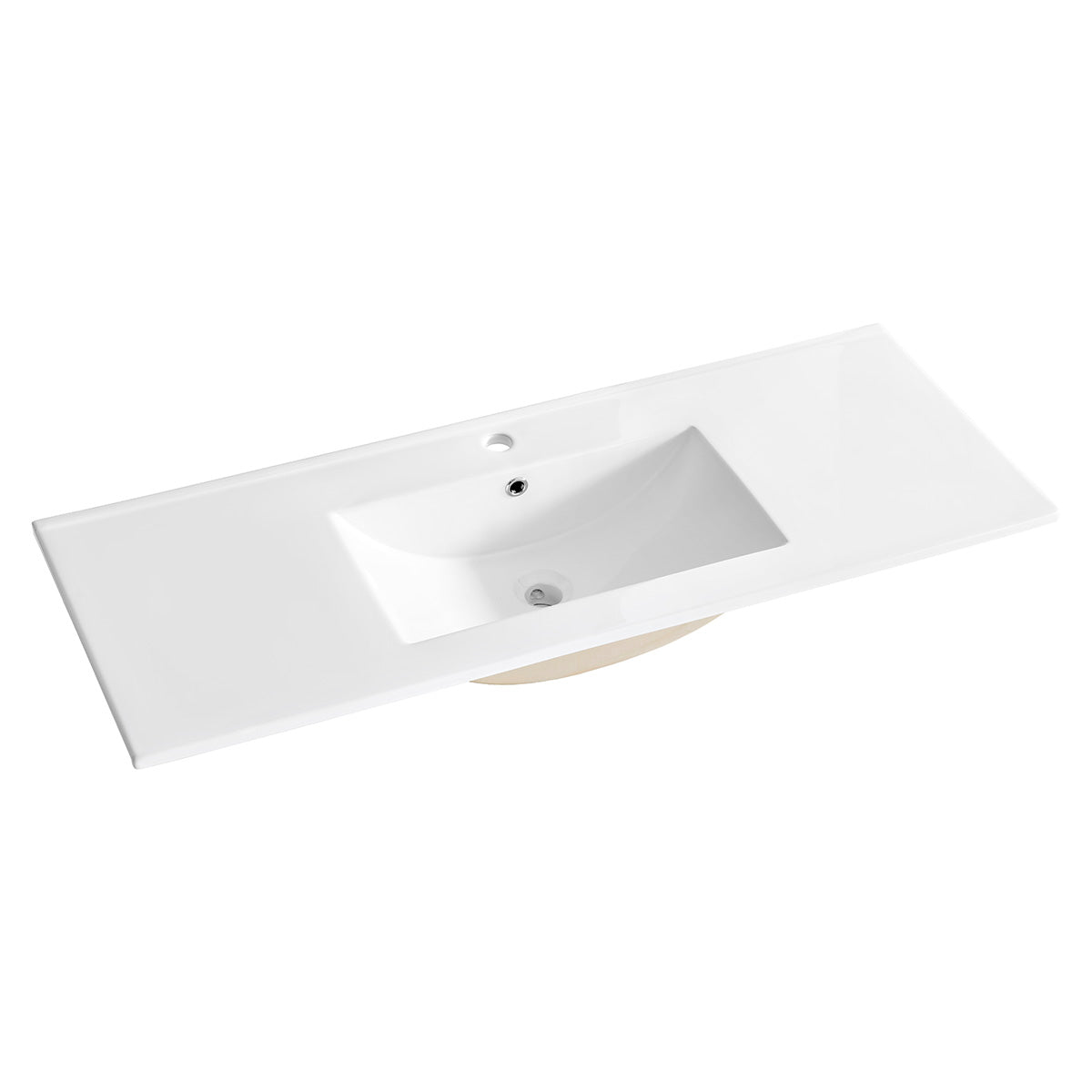 Ensemble meuble simple vasque encastrée 120cm 4 niches et colonne Oria Vert mat - vue 12