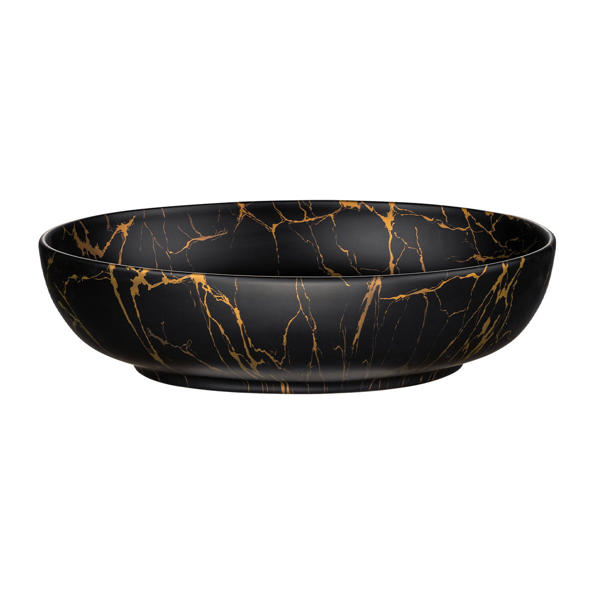 Ensemble meuble simple vasque 80cm et colonne Gaia Bois et Noir - Vasque Noir - vue 11